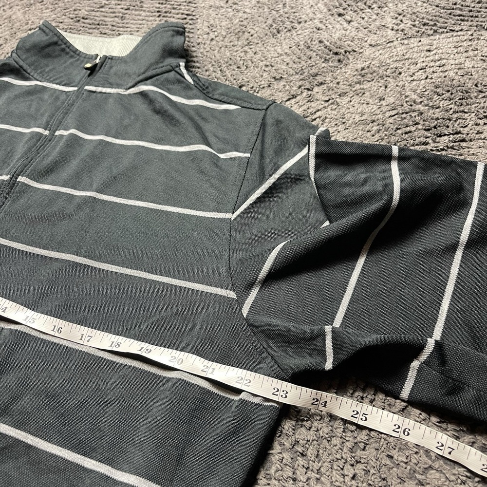 FootJoy Men's Large Quarter Zip Pullover Jacket Gray White Striped‎ Golf FJ - Picture 5 of 6